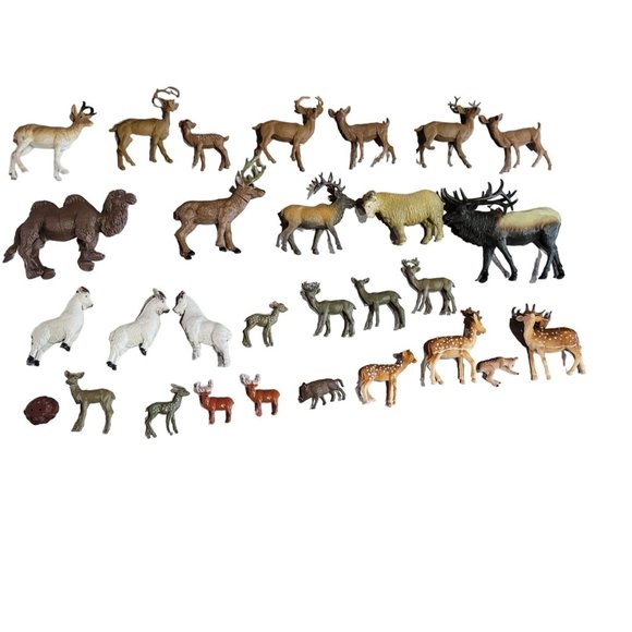 Play farm animals deer playhouse, farm, train sets collectible deer cake toppers - Picture 2 of 11